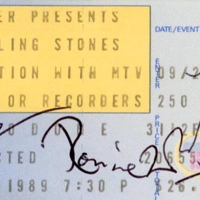 Rolling Stones signed concert tickets