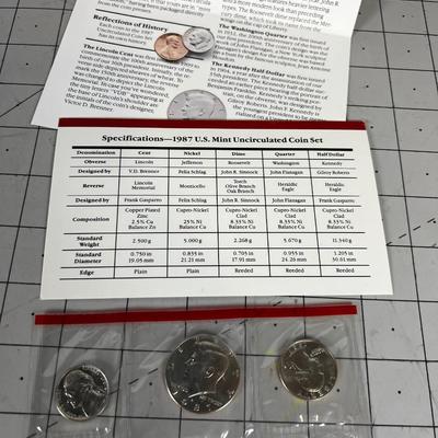 1987 uncirculated Mint Coin Set 