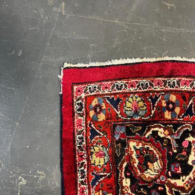 NICE - MASHAD RUG! Red, Hand Made! Antique -  old! 