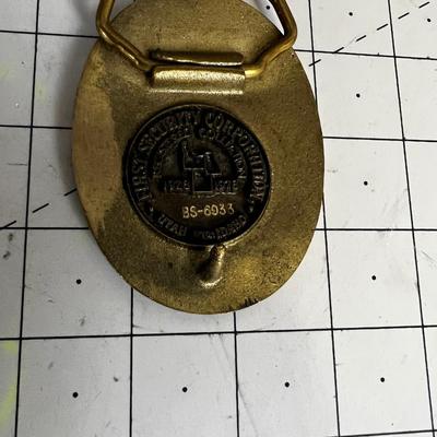 UTAH Brass Buckle from First Security Bank 1896 Date 
