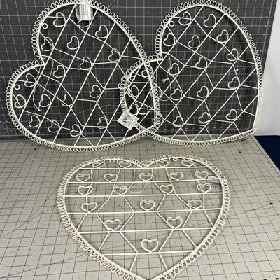3 Heart Wall Plaques that will hold a photo