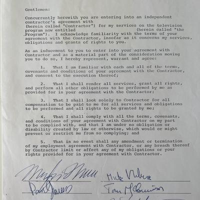 Manfred Mann signed contract 