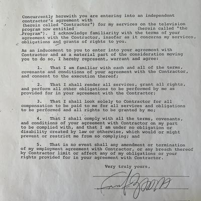 Frank Zappa signed contract