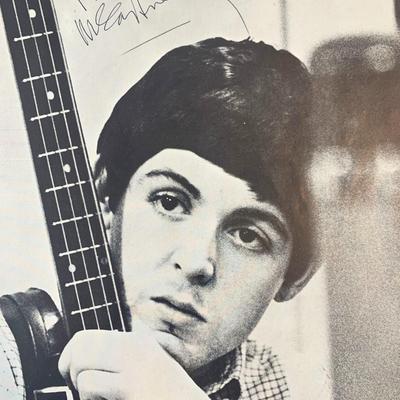 Paul McCartney signed magazine page