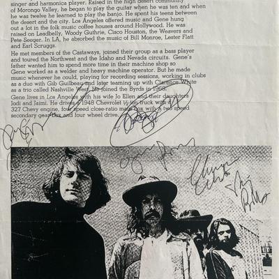 The Byrds signed background page 