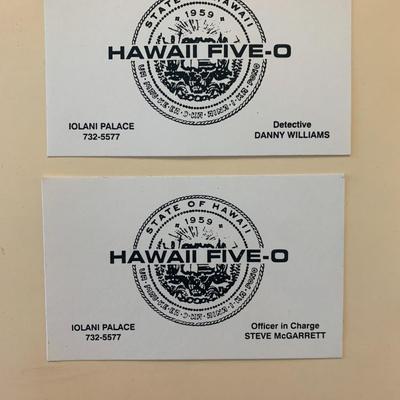 Hawaii Five-O TV prop business cards