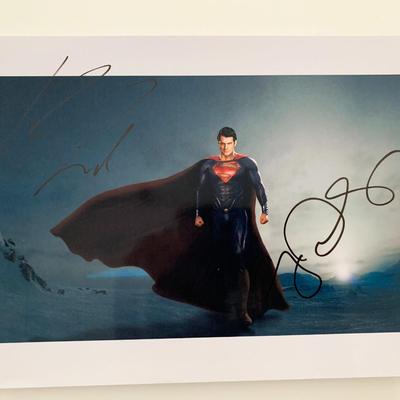 Superman Henry Cavill & Amy Adams Signed Movie Photo