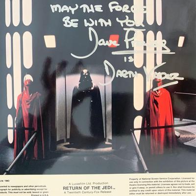 Return of the Jedi lobby card signed by David Prowse
