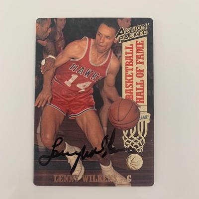 Lenny Wilkens signed basketball card