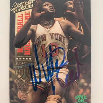 Willis Reed signed basketball card
