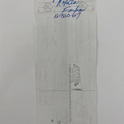 Mary Frann signed check