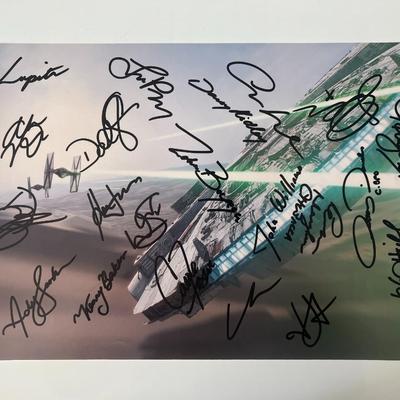 Star Wars The Force Awakens cast signed photo