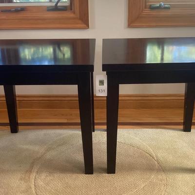 Set of Black Wood Side Tables