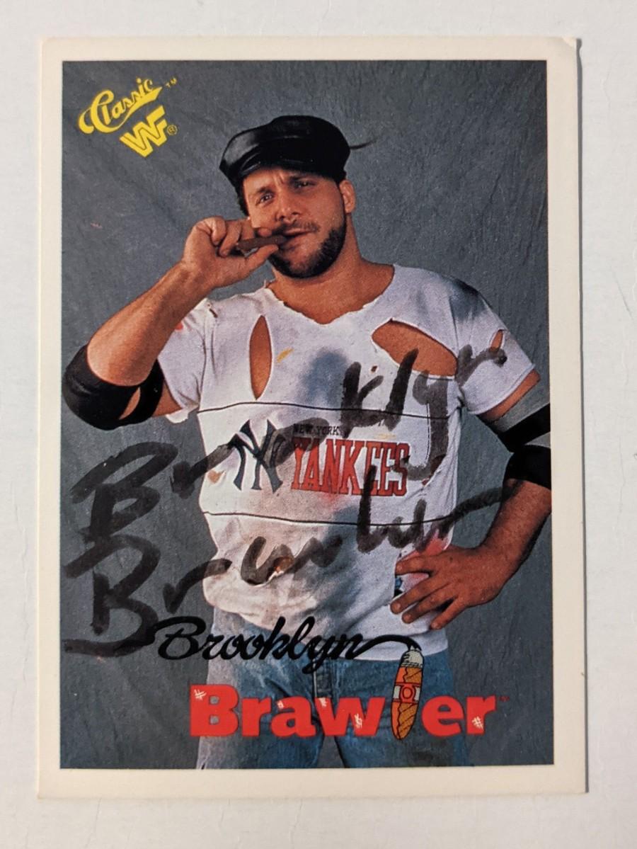 Brooklyn Brawler Signed WWF Trading Card