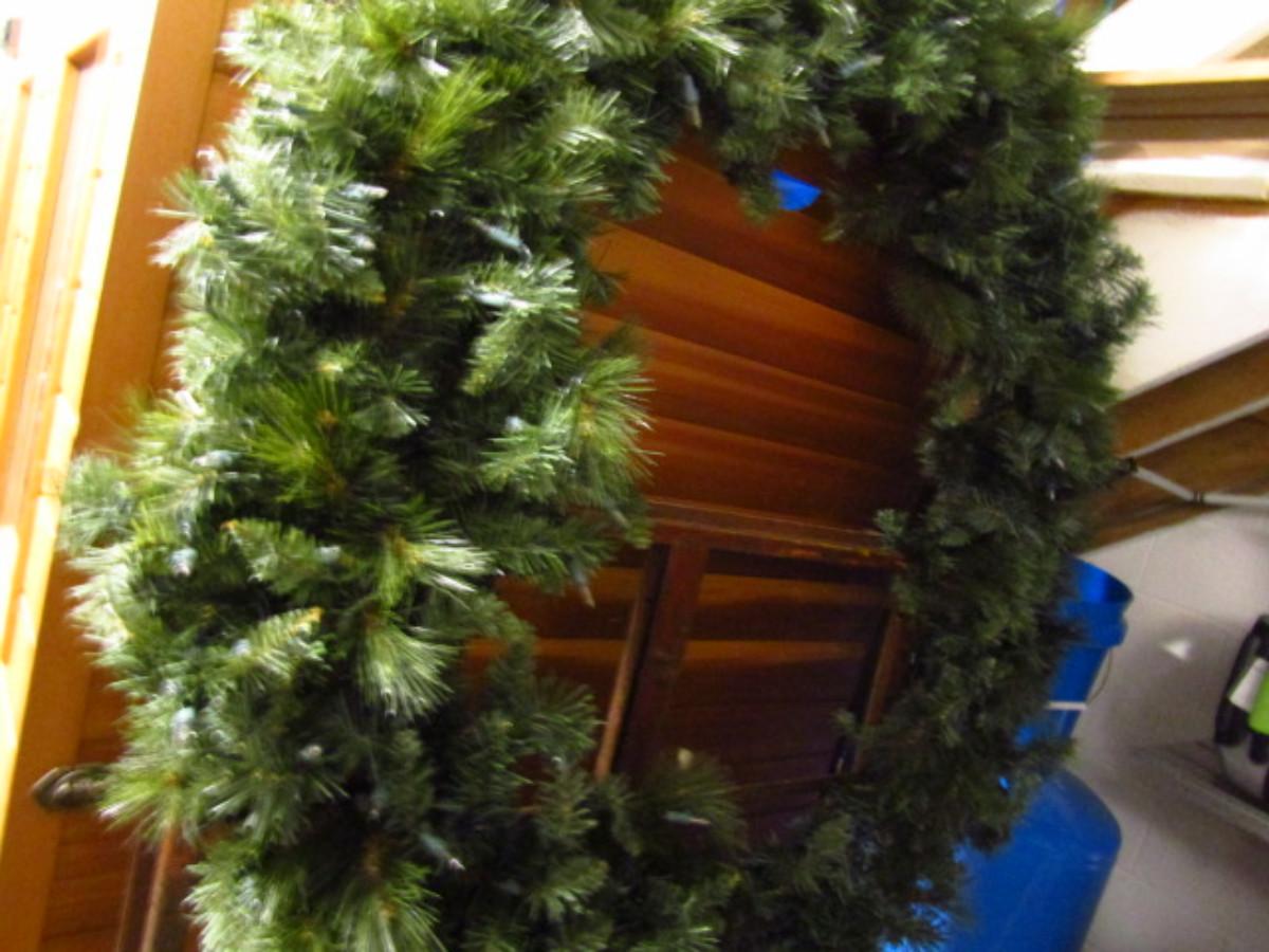 Large Lighted Artificial Greenery Wreath (LL)