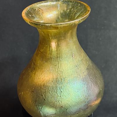 Gorgeous LOETZ Czech Art Glass Iridescent Vase 5