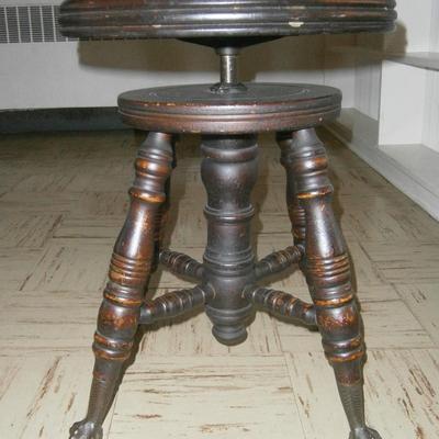 Antique mahogany piano stool