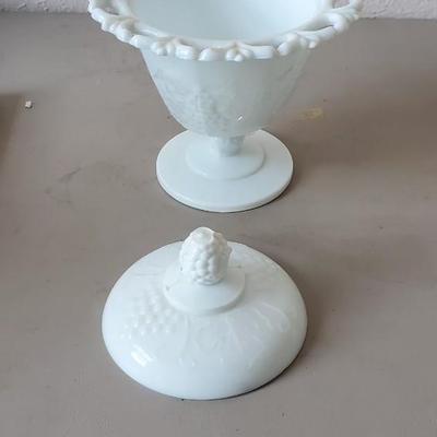 Milk glass compote