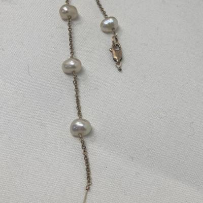Lot of 10k Pearl  and green stone jewelry