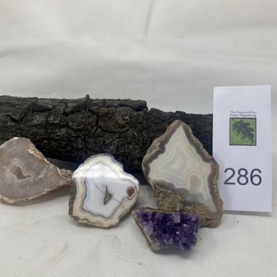Lot of Agates and Natural Amethyst Geode
