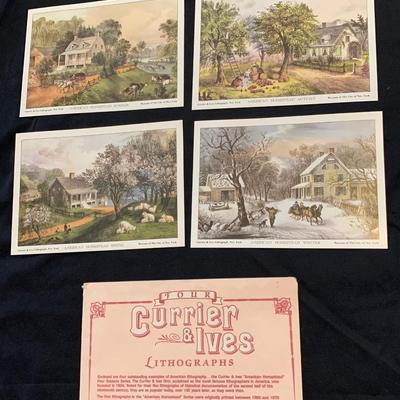 4 Currier and Ives Lithographs