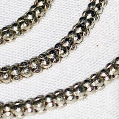 18k White Gold Popcorn Chain 17â€