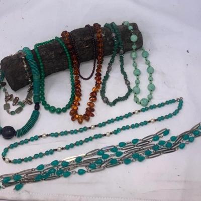 Beaded necklace lot