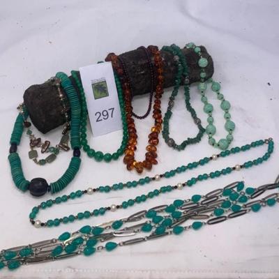 Beaded necklace lot
