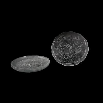 Vintage Glass Rose Dinner Plates