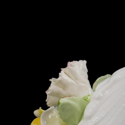 Vintage Swan with Flowers Figurine