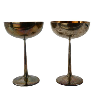 Antique Metal Goblet Cups