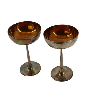 Antique Metal Goblet Cups