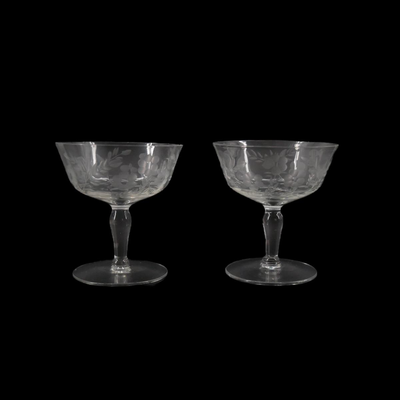 Vintage Crystal Etched Glasses