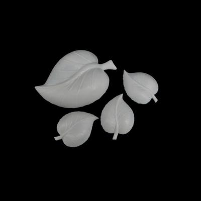(4 pcs) White Glass Leaf Dishes