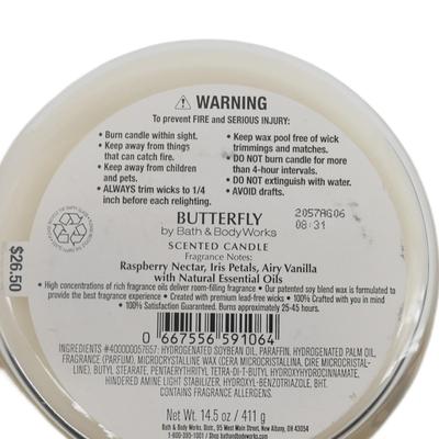 NEW Bath & Body Works Butterfly 3-Wick Candle