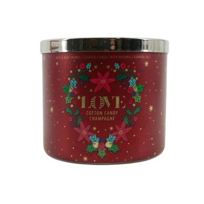 NEW Bath & Body Works Love Cotton Candy Champagne 3-Wick Candle