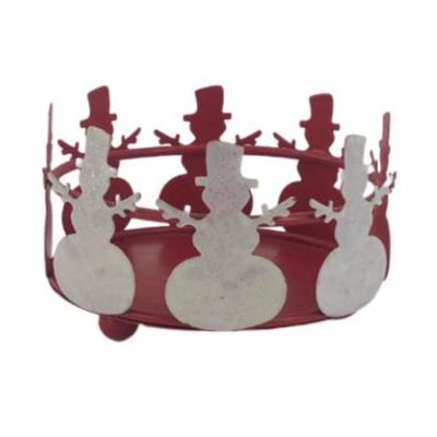 Red Snowman Candle Holder 