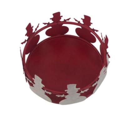 Red Snowman Candle Holder 