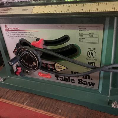 Collins Portable Table Saw 10" blade