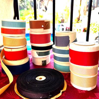 LOT 18  VINTAGE MILLINERY GROGRAIN RIBBON ROLLS HAT MAKING