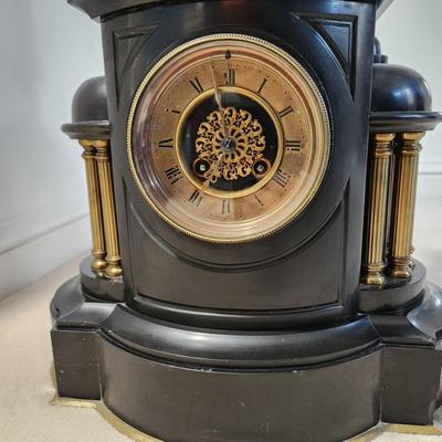 Antique Victorian Marble Table Mantle Timepiece Clock