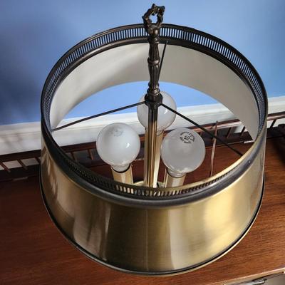 Vintage Brass Bouillotte 3 Light Candelabra  Table Lamp 3Way Switch Light Control