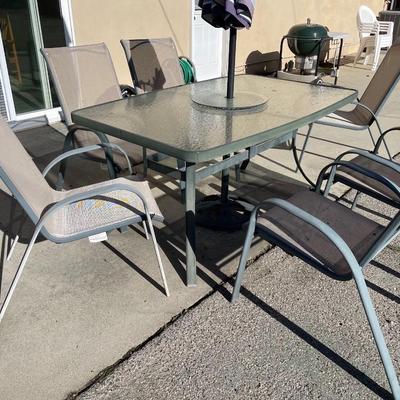 Glass Top Patio Table with 6 Chairs
