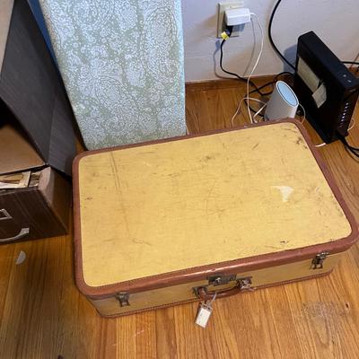 1970s Sewing sup[plies and 2 Pieces Vintage Luggage