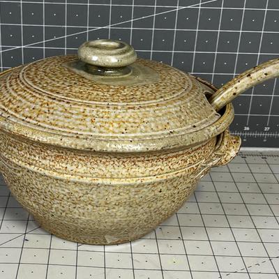 Studio Art Pottery; Soup Tureen Artist Signed Joseph Bennins Including Ladle