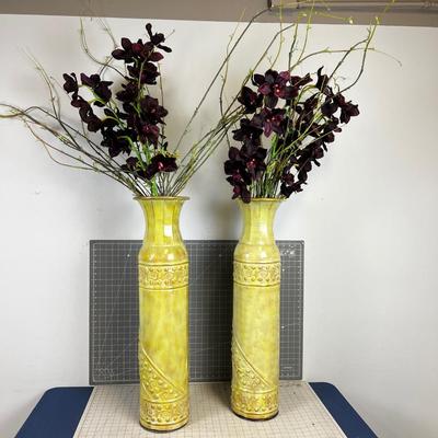 Metal Green Twin Tin Flower Pots with 