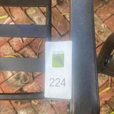 Pair of metal patio chairs with table