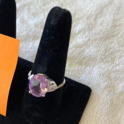 Pink Sapphire & Sterling Ring