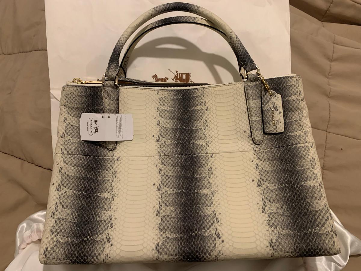 COACH Tabby Soft Leather With Snakeskin Detail Shoulder Bag - Macy's