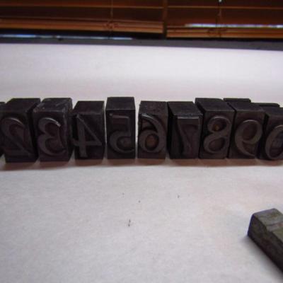 Collection of Vintage Metal Printing Press Stamps (G)